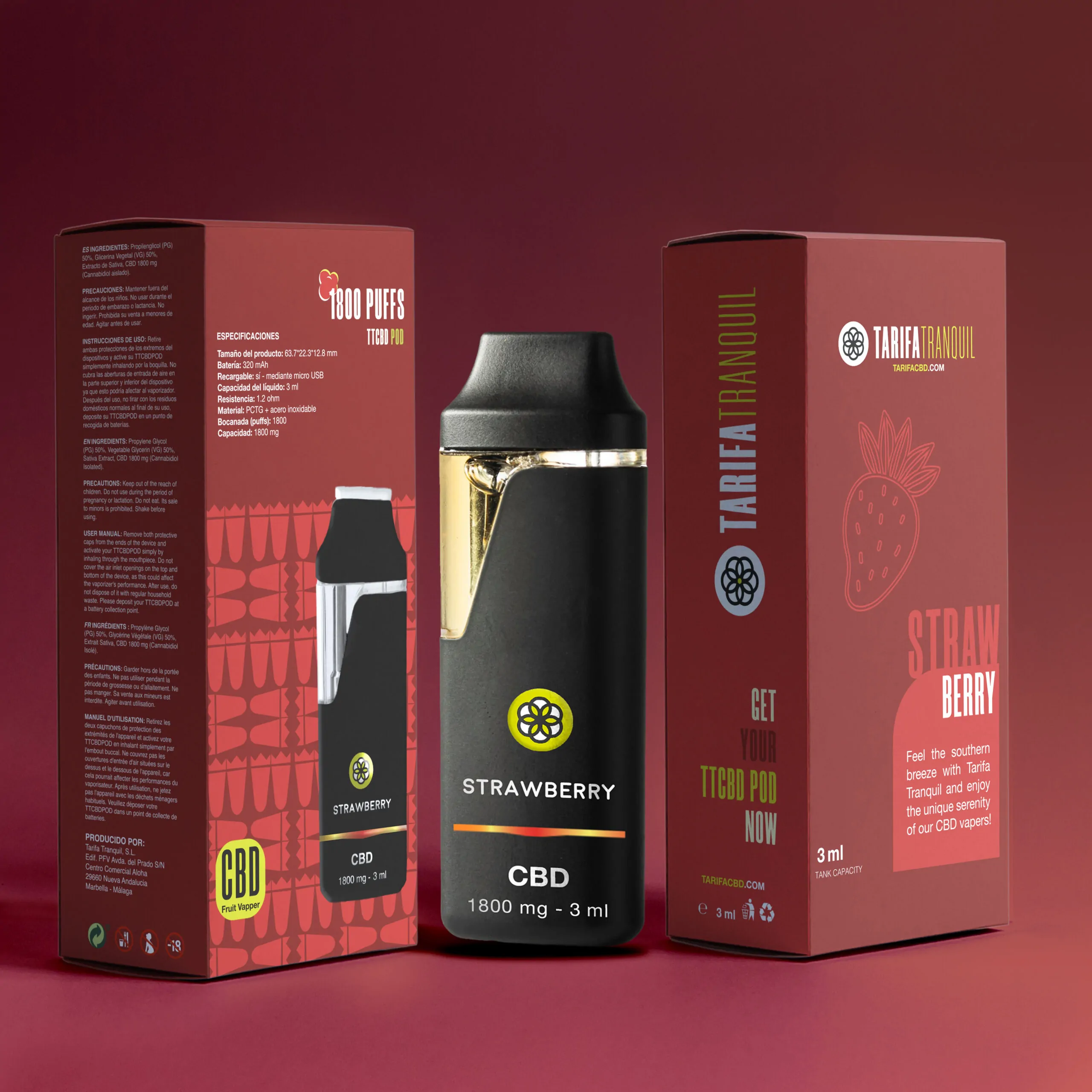 caja 1 y caja 2 vaper strawberry fondo rojo degradado y sombras scaled