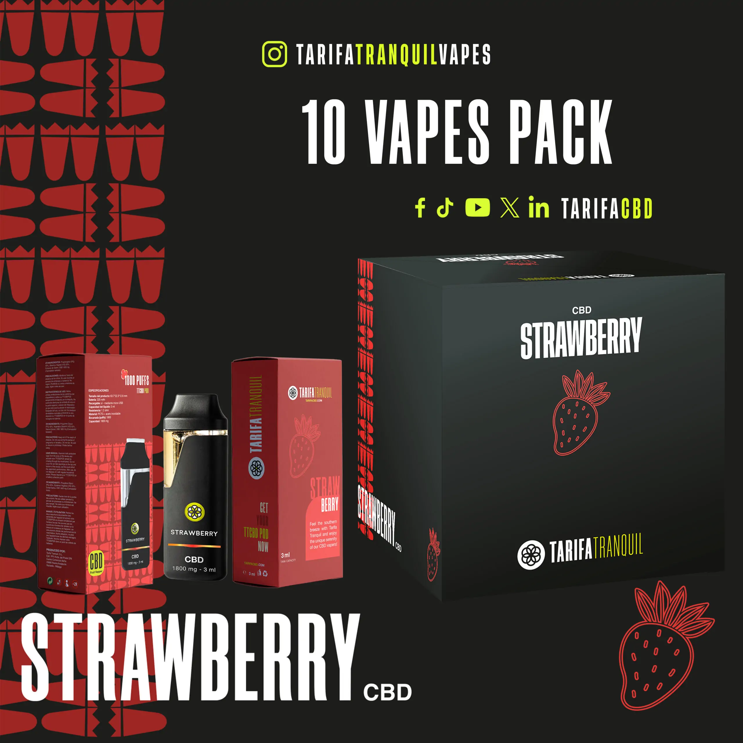 10 VAPES PACK social Strawberry2 scaled