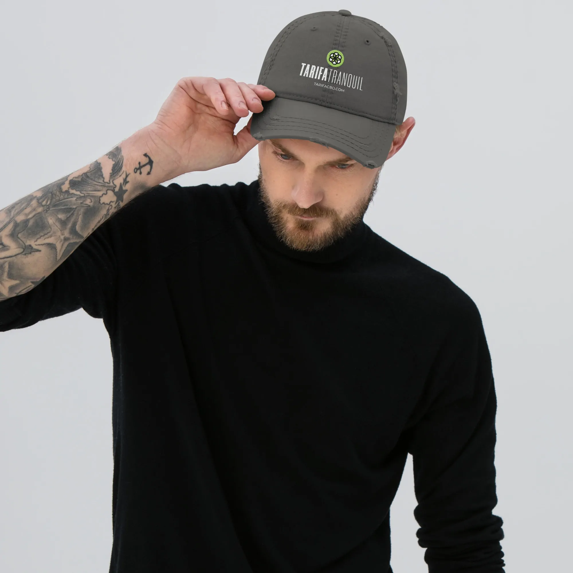distressed dad hat charcoal grey front 64fd709b85f75