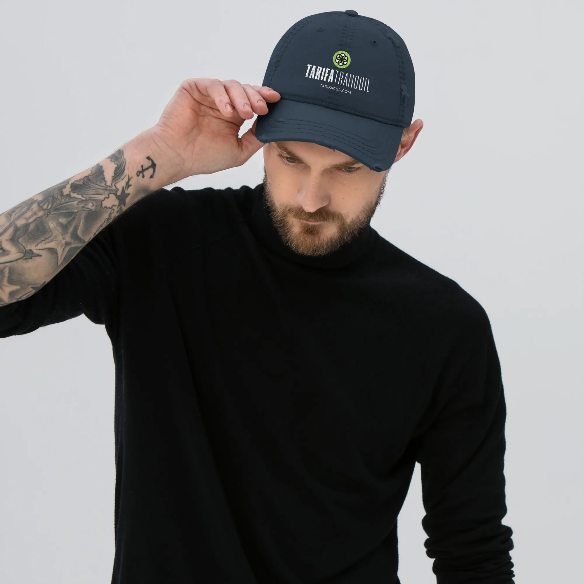 distressed dad hat navy front 64fd709b85ed4